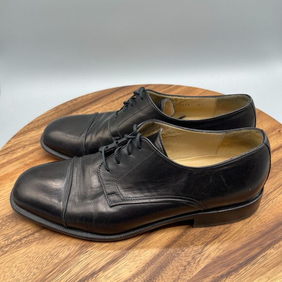 Principe Oxfords Mens Size 9.5 D Italy Black Calf Leather Classic Cap-Toe Italy main image 4